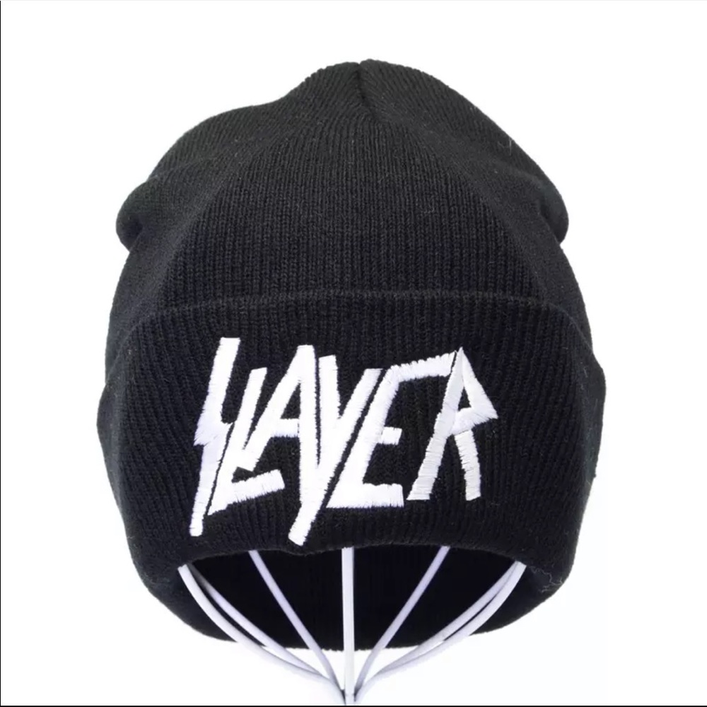 Unisex Slayer Fashion Black and White Beanie Hat
